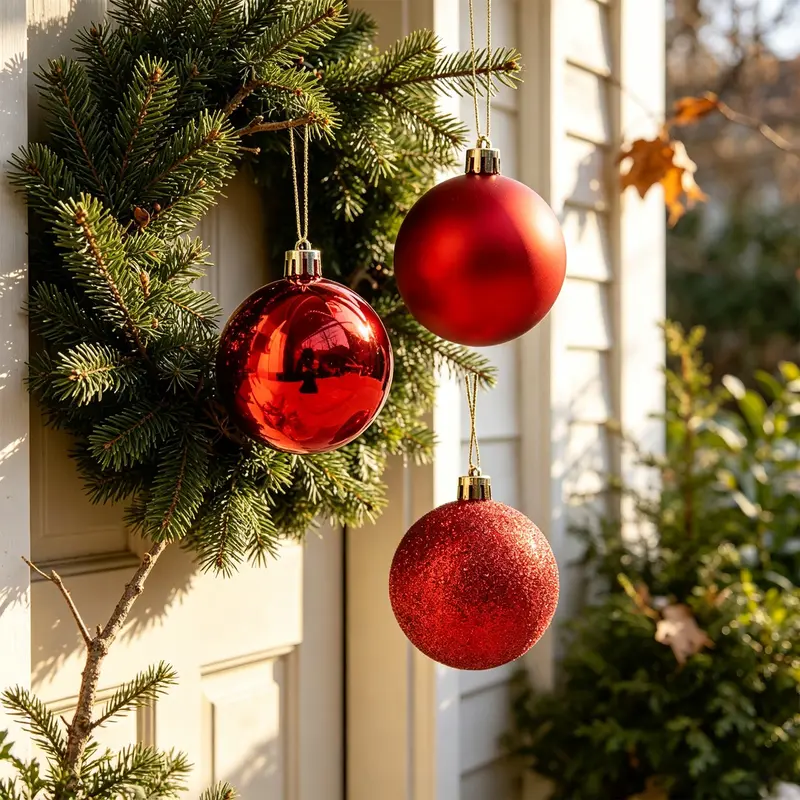 Christmas Decoration Balls Set, Ornaments, 105 Pieces, 3cm/4cm/6cm/7cm Sizes, Glossy, Matte, Glitter, Cutout Balls, 18cm Deer Star Tree Topper